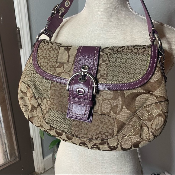COACH purple patchwork shoulder bag - Picture 6 of 12